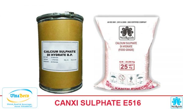 Canxi Sulphate Dehydrate E516 - VinaBeco - Công Ty CP Công Nghệ Bia Rượu Nước Giải Khát Việt Nam
